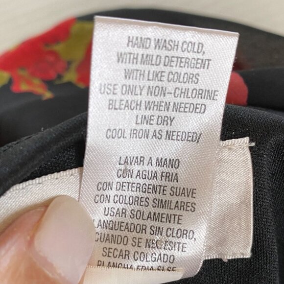 Studio 1 Black Floral Print Chiffon Top Size 22W Dark Fairy Goth Witchy Romantic - Picture 4 of 7